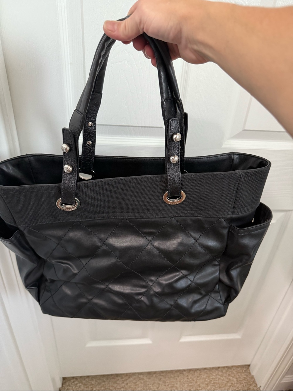 Chanel Large Beautiful Black Quilted Biarritz GM Tote Bag - Picture 8 of 13